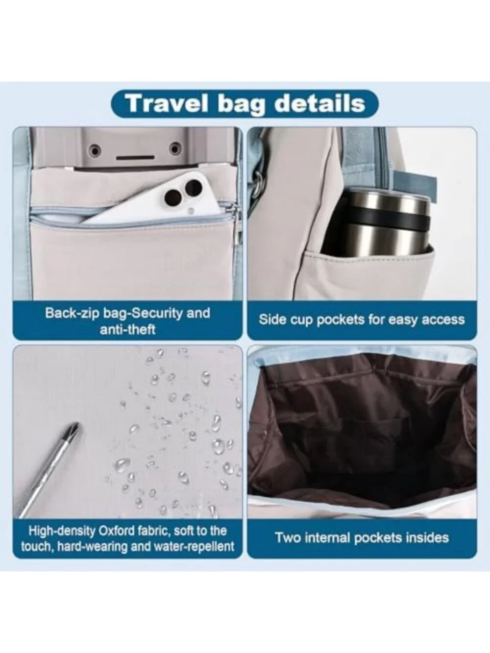 Expandable Rolling Travel Duffel Bag, Large Capacity, Lightweight & Waterproof